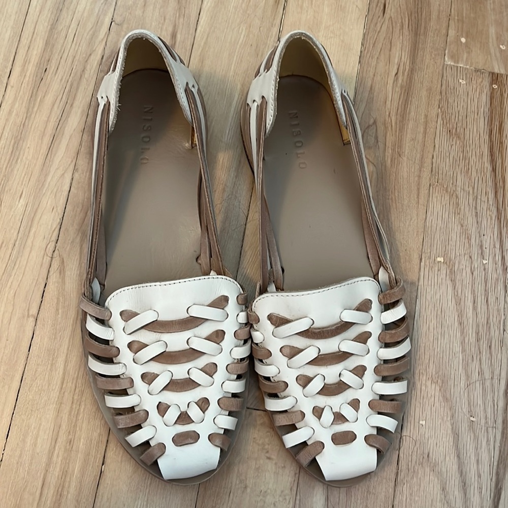 NWT Nisolo Women’s Huarache Sandal Bone Colorblock